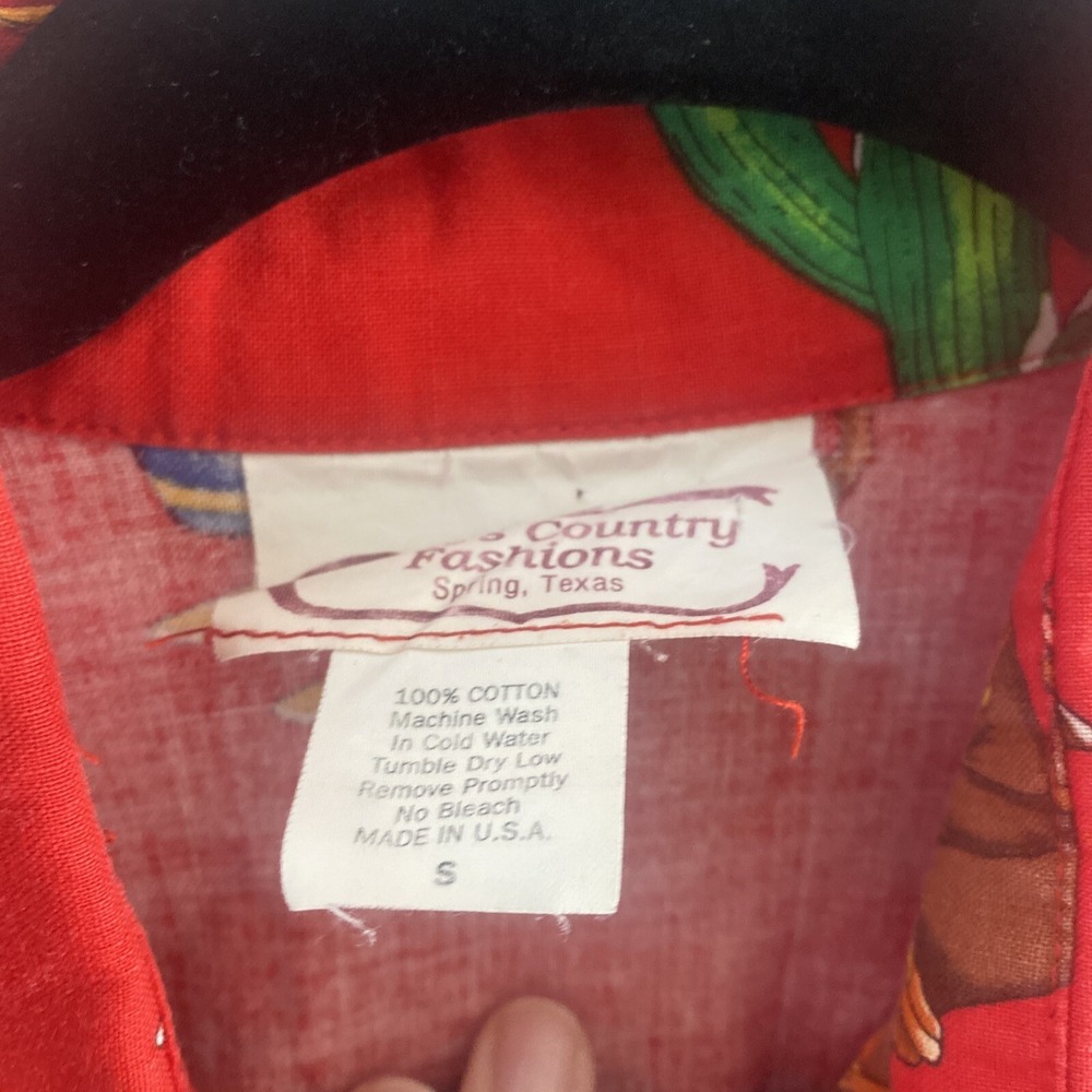 Susie's Country Western Christmas Shirt Womens Size S Red Cotton Vintage - Picture 4 of 9